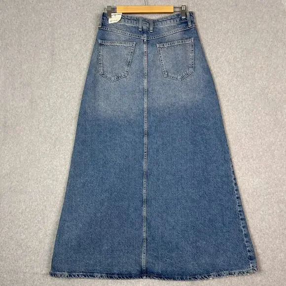 Free People We The Free Size 4 Come As You Are Denim Maxi Skirt in Sapphire Blue - Picture 6 of 10